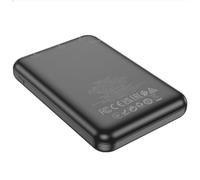 Hoco J115 Ultra Slim Mini Size Power Bank 5000mAh - Doppia uscita USB, indicatore LED, ultra leggero, caricatore portatile per smartphone e dispositivi - Nero