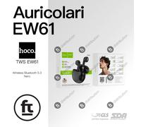 HOCO TWS EW61 JUNE AURICOLARI TRUE WIRELESS BLUETOOTH 5.3 NERO