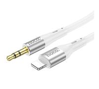Hoco UPA22 - Cavo di conversione audio digitale in silicone da 3,5 mm a spina Lightning, compatibile con Apple iPhone iPad, lunghezza: 1 m, bianco