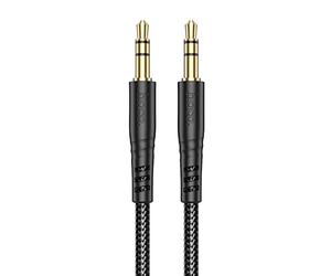 HOCO UPA24 - Cavo audio AUX liscio da 3,5 mm a 3,5 mm, compatibile con telefoni cellulari e tablet, lunghezza: 1 m, colore: nero