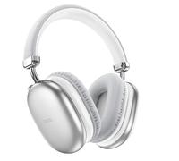 Hoco W35 Max Cuffie Wireless Bluetooth 5.3 Bassi Profondi SD AUX Pieghevoli Argento