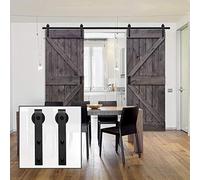 HOCONNIE 6FT/183cm Binario per Porta Scorrevole Kit Scorrevole per Porta Della Stalla per Doppia Porta