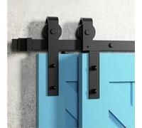 HOCONNIE 9.6FT/293cm Binario per Porta Scorrevole Kit Scorrevole per Porta Della Stalla per Coincide Doppia Porta