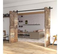 HOCONNIE Kit per porta scorrevole bipieghevole da 152 cm, con binario per porta scorrevole, per risparmiare spazio per 2 porte