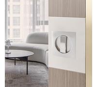 Hoconnie Serratura per Porta a Scomparsa Senza Chiave Serratura per Porta Scorrevole Invisibile Maniglia da Incasso 66mm (Quadrato, Argento)