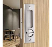 Hoconnie Serratura per porta tascabile per privacy da 16 cm, serratura per porta scorrevole, serratura da infilare per bagno, hardware invisibile per mobili da 1-7/16" ~ 1-15/16" di spessore porta