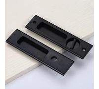 Hoconnie Serratura Porta Scorrevole Senza Chiave Serratura Porta a Scomparsa Maniglia Porta Scorrevole Incasso Serratura Della Porta 160mm (Nero)