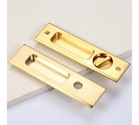 Hoconnie Serratura Porta Scorrevole Senza Chiave Serratura Porta a Scomparsa Maniglia Porta Scorrevole Incasso Serratura Della Porta 160mm (Oro)