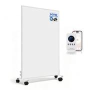 Hocosyme Pannello Radiante Infrarossi wifi 600W con Supporto e Rotelle | Stufetta Elettrica da Bagno Antimuffa Portatile per 6-12㎡ - Spostabile 120 °C in 1-3 Min, Timer 24h, App WLAN + Telecomando