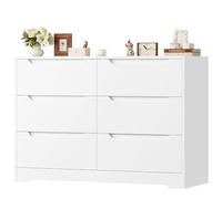 HOCSOK Cassettiera Camera da Letto, Credenza con 6 Cassetti, Mobiletto Multiuso Salvaspazio per Camera da Letto, Soggiorno, Cucina, 108 x 82,5 x 39 cm