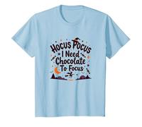 Hocus Pocus Ho Bisogno di Cioccolato per concentrarsi Maglietta, Bambini, Celeste, 6 Anni