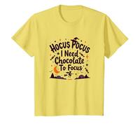Hocus Pocus Ho Bisogno di Cioccolato per concentrarsi Maglietta, Bambini, Limone, 2 Anni