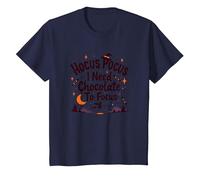 Hocus Pocus Ho Bisogno di Cioccolato per concentrarsi Maglietta, Bambini, Navy, 6 Anni