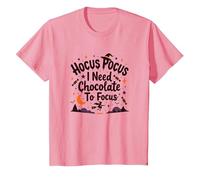 Hocus Pocus Ho Bisogno di Cioccolato per concentrarsi Maglietta, Bambini, Rosa, 12 Anni
