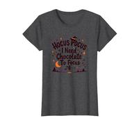Hocus Pocus Ho Bisogno di Cioccolato per concentrarsi Maglietta, Donna, Grigio Scuro, L