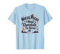 Hocus Pocus Ho Bisogno di Cioccolato per concentrarsi Maglietta, Uomo, Celeste, 3XL