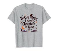 Hocus Pocus Ho Bisogno di Cioccolato per concentrarsi Maglietta, Uomo, Grigio Melange, L