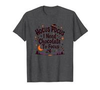 Hocus Pocus Ho Bisogno di Cioccolato per concentrarsi Maglietta, Uomo, Grigio Scuro, L