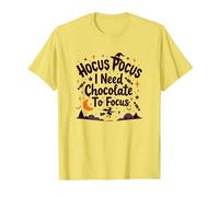 Hocus Pocus Ho Bisogno di Cioccolato per concentrarsi Maglietta, Uomo, Limone, L
