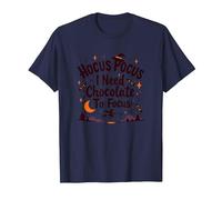 Hocus Pocus Ho Bisogno di Cioccolato per concentrarsi Maglietta, Uomo, Navy, L