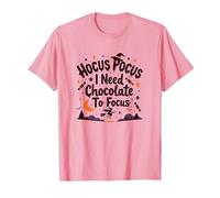 Hocus Pocus Ho Bisogno di Cioccolato per concentrarsi Maglietta, Uomo, Rosa, L
