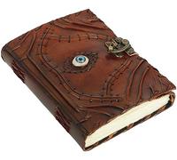 Hocus Pocus - Libro di protezione antimalocchio, in pelle vintage, 20 cm, colore: marrone