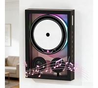 hocvseo Lettore CD Montabile a Parete, Cornice Digitale retrò con Lettore CD, Supporta Bluetooth/CD/Scheda TF/Radio FM, 4 Luci Ambientali, con Telecomando, per Casa, Ufficio, Decorazione Murale