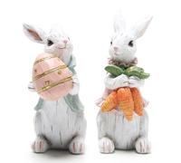 Hodao Coniglietto pasquale decorazioni primavera Home Decor (Pasqua coniglio bianco 2pcs)
