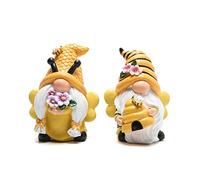 Hodao Decorazioni autunnali da giardino, gnomi per la Giornata mondiale delle api, idea regalo, statuetta svedese nana da tavolo, bombi, bombi, gnomi, decorazioni per la casa (2 pezzi)