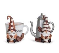 Hodao Decorazioni di gnomi del caffè - Accessori decorativi per bar, statuette svedesi di Tomte per vassoio a più livelli, decorazione da tavolo da collezione per la cucina