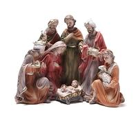 Hodao Set di presepi natalizi da 19,7 cm, per interni e interni, statuette religiose natalizie, decorazione per la casa, per feste di Natale (colorato)