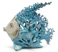 Hodao Statuetta decorativa a forma di pesce di corallo marino, per l'estate, per casa, ufficio e giardino