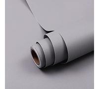 Hode Carta Adesiva per Mobili Grigio 90X600cm Pellicola Autoadesivo Per Mobili Armadio Parete Bagno Camera da Letto CucinaImpermeabile PVC Carta da Parati Grigio Chiaro