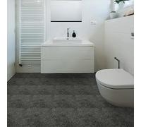 Hode Pavimento in PVC autoadesivo per pavimenti in vinile, grigio, effetto cemento, 30 cm x 30 cm, impermeabile, 0,9 m², spessore 1,5 mm, 10 piastrelle