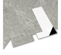 Hode Pavimento in PVC per pavimenti in vinile, autoadesiva, per pavimenti, in marmo grigio chiaro, 60 x 30 cm, impermeabile, 1,8 m², spessore 1,5 mm, 10 piastrelle