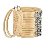 Hodeacc 16 Pack 8 pollici Mini Bamboo Circle,Embroidery Hoop Cross Stitch Hoop Ring per fai da te Art Craft Handy Sewing
