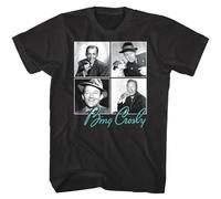 HODETXAATU Bing Crosby Headshots Men's T Shirt Signature Autograph Posing PipeBlack3XL