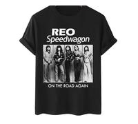 HODETXAATU VTG REO Speedwagon Band On The Road Again Cotton Unisex ShirtBlackM