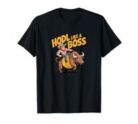 HODL Come Un Boss Bitcoin Bull Maglietta