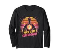 Hodl è il mio bitcoin di libertà mentale di forza superpotenza Maglia a Manica