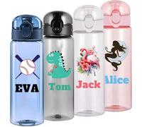 Hodmec Borracce personalizzate Borraccia in plastica personalizzata con nome e foto Borraccia anti-perdita personalizzata da 26 once con manico per sport, palestra, viaggi
