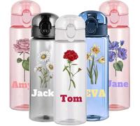 Hodmec Borracce personalizzate Borraccia in plastica personalizzata con nome e foto Borraccia anti-perdita personalizzata da 26 once con manico per sport, palestra, viaggi
