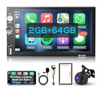 Hodozzy 2 Din Autoradio GPS 2GB 64GB Android mit Wireless Carplay, Android Auto, 7 Pollici Touchscreen Auto Stereo Radio mit Bluetooth Wifi Navi GPS FM/RDS Radio HiFi AHD Telecamera Posteriore USB