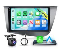 Hodozzy 4G+128G Android Autoradio per Seat Leon 2 MK2 2005-2012 con Carplay Android Auto, 9 Pollici InCell Touch Screen Stereo Auto 2 Din Schermo con GPS Bluetooth DSP WiFi, Radio FM RDS, Telecamera
