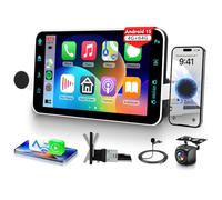 Hodozzy 4G+64G Android 1 Din Autoradio con Wireless CarPlay Android Auto MirrorLink, Touchscreen da 9 Pollici Stereo con Bluetooth, Navigatore GPS, WiFi, Radio FM/RDS, DSP, SWC, Staffetta Magnetica