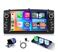 Hodozzy 4G+64G Android Autoradio per Toyota Corolla E120 E130 2000-2007 BYD F3 2006-2013 Carplay Android Auto Wireless, 7 Pollici Touchscreen Auto Stereo 2 Din GPS WiFi Bluetooth DSP RDS +Retrocamera