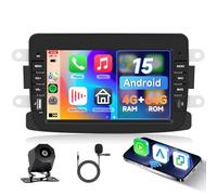 Hodozzy 4GB+64GB Android Autoradio per Renault Dacia Logan Duster Sandero Spring Lodgy Captur Symbol Lada Xray Carplay Android Auto Wireless, 9 Pollici Touch Screen GPS WiFi, Bluetooth +Retrocamera