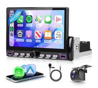 Hodozzy 6GB+128GB Radio Android 1 Din con Carplay Inalámbrico Android Auto, Pantalla Táctil IPS de 7 Pulgadas Teclas Piano Radio para Coche con Navi GPS, WIFI, DSP, Bluetooth, SWC, FM/RDS, USB Tipo-C