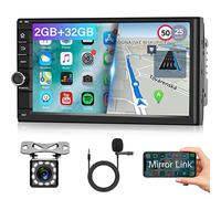 Hodozzy Autoradio Android 2 Din 2GB 32GB Auto Stereo Touch Screen 7 Pollici Radio con Navigazione GPS, WiFi, Bluetooth, Mirror Link, Radio FM RDS, Telecamera Posteriore USB, Lettore Multimediale Auto