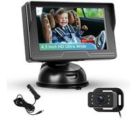 Hodozzy Baby Monitor in Auto con Telecamera, Schermo IPS da 4,3 Pollici, Specchio per Seggiolino Auto per Bambini per Guardare Bambini, Animali Domestici, Visione Votturna